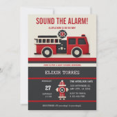 Geluid van het Alarm Minimalist Brandweerman Baby  Kaart (Voorkant)