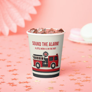 Geluid van het Alarm Minimalist Brandweerman Baby  Papieren Bekers