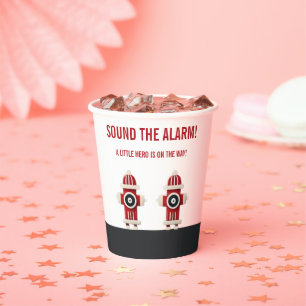 Geluid van het Alarm Minimalist Brandweerman Baby  Papieren Bekers