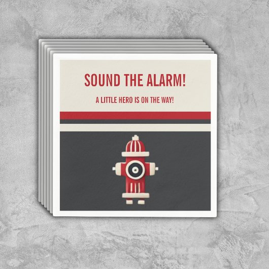 Geluid van het Alarm Minimalist Brandweerman Baby  Servet