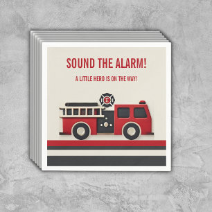 Geluid van het Alarm Minimalist Brandweerman Baby  Servet