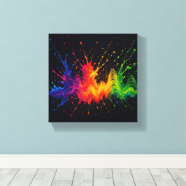 Geluid van kleuren Muziek Explosie Canvas Muurkuns Afdruk