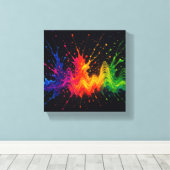 Geluid van kleuren Muziek Explosie Canvas Muurkuns Afdruk (Insitu (Houten vloer))