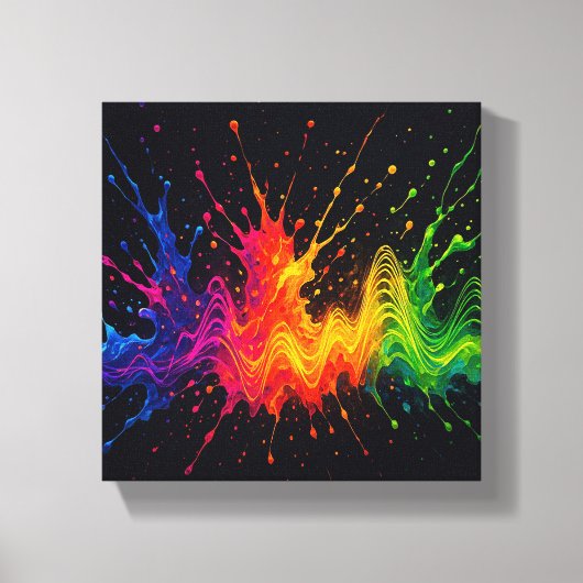 Geluid van kleuren Muziek Explosie Canvas Muurkuns Afdruk (Voorkant)