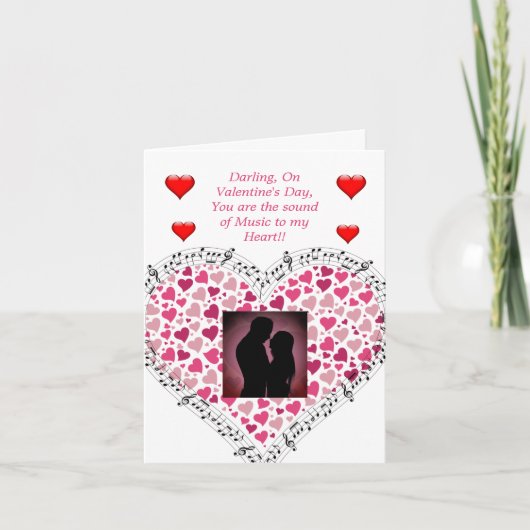 Geluid van muziek naar mijn hart Valentijnsdag Kaa Feestdagen Kaart (Voorkant)