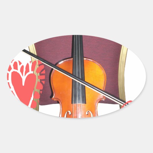 Geluid van v love hakuna matata valentijn ovale sticker (Voorkant)