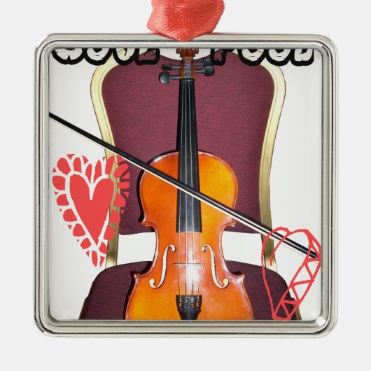 Geluid van Violin love hakuna matata valentijn Metalen Ornament (Voorkant)