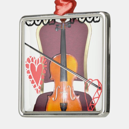 Geluid van Violin love hakuna matata valentijn Metalen Ornament (Links)