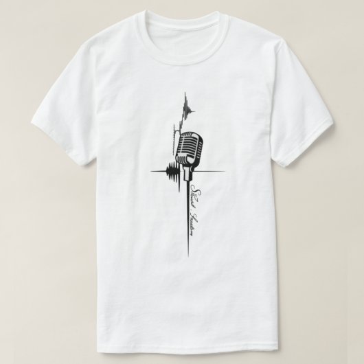 Geluid van vrijheid: stem in golven t-shirt (Design voorkant)