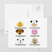 Geluiden van boerderijdieren briefkaart (Voorkant / Achterkant)