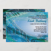 GELUIDEN VAN DE PIANO Bat Bar Mitzvah Uitnodiging (Voorkant / Achterkant)