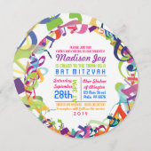 GELUIDEN VAN DE TORAH Bat Bar Mitswa Uitnodiging (Voorkant / Achterkant)