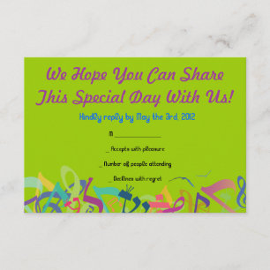 GELUIDEN VAN DE TORAH Bat Bar Mitzvah Reply Card RSVP Kaartje