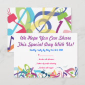 GELUIDEN VAN DE TORAH Bat Bar Mitzvah Reply Card RSVP Kaartje (Voorkant / Achterkant)