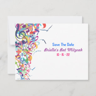 GELUIDEN VAN DE TORAH Bat Bar Mitzvah sparen de Da Save The Date