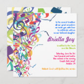 GELUIDEN VAN DE TORAH Bat Bar Mitzvah-uitnodiging Kaart (Voorkant / Achterkant)