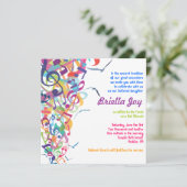 GELUIDEN VAN DE TORAH Bat Bar Mitzvah-uitnodiging Kaart (Staand voorkant)