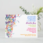 GELUIDEN VAN DE TORAH Bat Bar Mitzvah-uitnodiging Kaart (Staand voorkant)