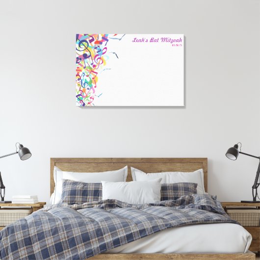 GELUIDEN VAN DE TORAH Bat Mitzvah Sign-In Board Canvas Afdruk (Insitu (Slaapkamer))