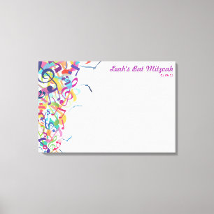 GELUIDEN VAN DE TORAH Bat Mitzvah Sign-In Board Canvas Afdruk
