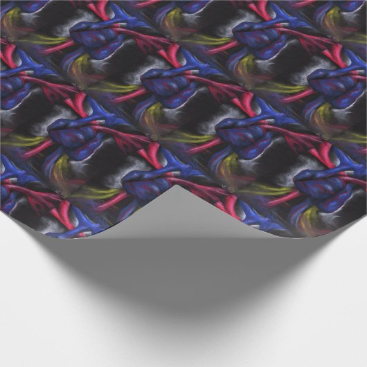 Geluiden van een blauw hart anatomische menselijke cadeaupapier (Hoek)