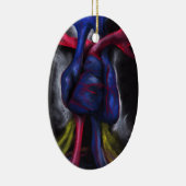 Geluiden van een blauw hart anatomische menselijke keramisch ornament (Rechts)
