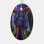 Geluiden van een blauw hart anatomische menselijke keramisch ornament (Links)