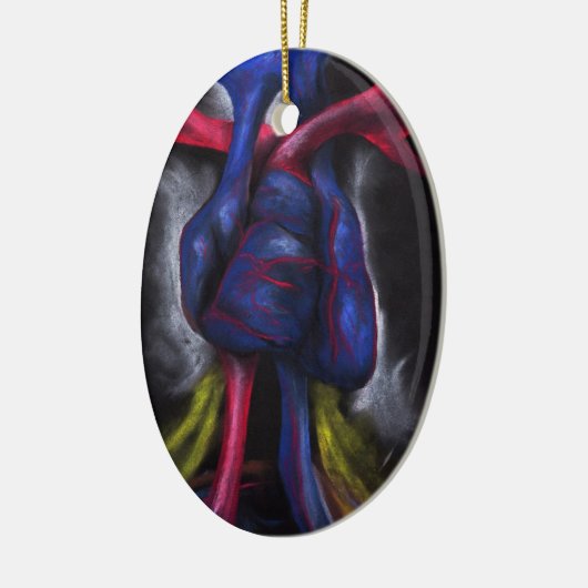 Geluiden van een blauw hart anatomische menselijke keramisch ornament (Links)