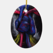 Geluiden van een blauw hart anatomische menselijke keramisch ornament (Voorkant)