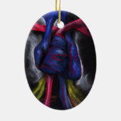 Geluiden van een blauw hart anatomische menselijke keramisch ornament (Achterkant)