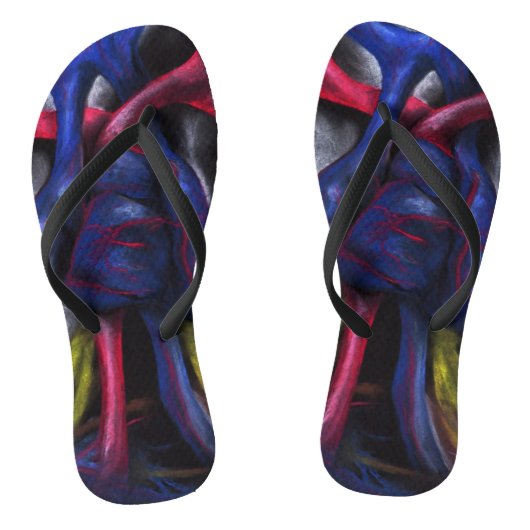 Geluiden van een blauw hart anatomische menselijke teenslippers (Voetbed)