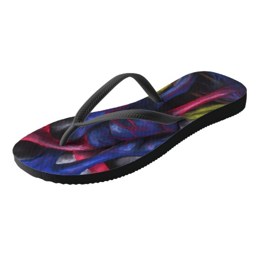 Geluiden van een blauw hart anatomische menselijke teenslippers (Schuin)