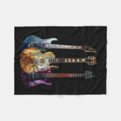 Geluiden van muziek. Kleurstofgitaar Fleece Deken (Voorkant (Horizontaal))
