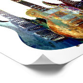 Geluiden van muziek. Kleurstofgitaar Poster (Hoek)