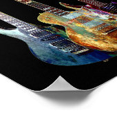 Geluiden van muziek. Kleurstofgitaar Poster (Hoek)
