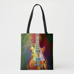 Geluiden van muziek. Kleurstofgitaar Tote Bag