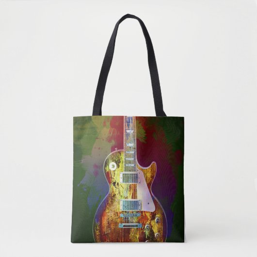 Geluiden van muziek. Kleurstofgitaar Tote Bag (Voorkant)