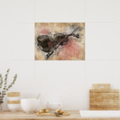 Geluiden van muziek. Violin Poster (Keuken)