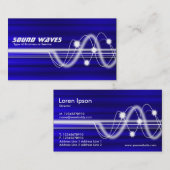 Geluidgolven - Blauwe geborstelde textuur Visitekaartje (Voorkant / Achterkant)