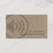 Geluidsapparatuur Verhuur Bold Speaker Icon Muziek Visitekaartje (Voorkant)