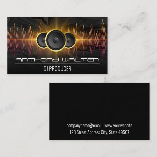 Geluidsboxen | Muziek Equalizer | Creatief Visitekaartje (Voorkant / Achterkant)