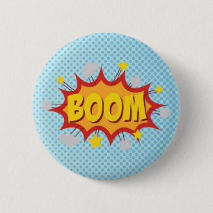 Geluidseffect van het BOOM-stripboek Ronde Button 5,7 Cm