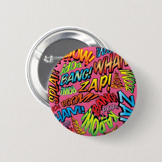 Geluidseffecten van Comic Book Pop Art Ronde Button 5,7 Cm (Voorkant /achterkant)