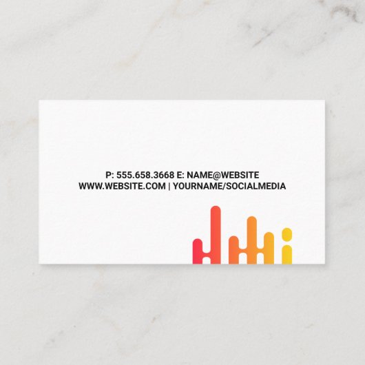 Geluidsequalizer-afbeelding Visitekaartje (Achterkant)