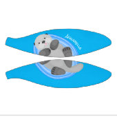 Geluidsgeluk zee otter blauwe cartoon illustratie basketbal (Panelen)