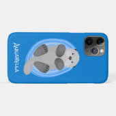 Geluidsgeluk zee otter blauwe cartoon illustratie Case-Mate iPhone case (Achterkant (horizontaal))