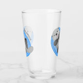 Geluidsgeluk zee otter blauwe cartoon illustratie glas (Rechts)