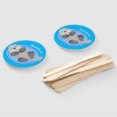 Geluidsgeluk zee otter blauwe cartoon illustratie handwaaier (Niet-gemonteerd)