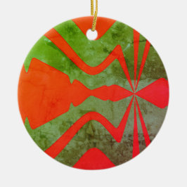 Geluidsgolf ontwerp in oranje olijf abstract ontwe keramisch ornament