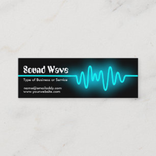 Geluidsgolven - Blauw en zwart Mini Visitekaartje